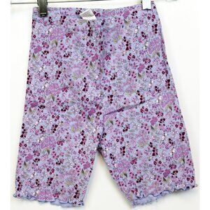 2005 Gymboree Romantic Garden Bike Shorts 7 Lettuce Edge Floral Purple Lavender